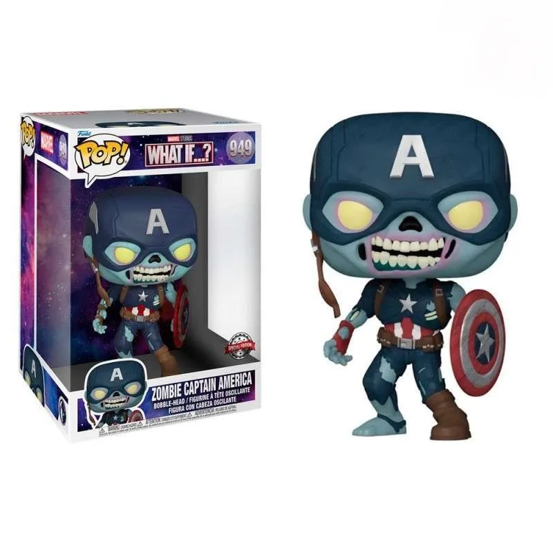 Figura Funko POP! Jumbo Marvel What If Capitán América Zombi Exclusivo #949 · foto 1